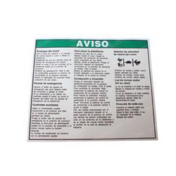 Picture of Decal Notice Operating Instrn