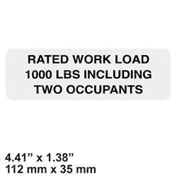 CONDOR / TIME MFG 55963-1000 DECAL - RATED WORK LOAD 1000LBS