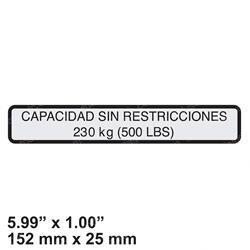 Picture of Decal - Unrstr. Cap 230kg (sp)