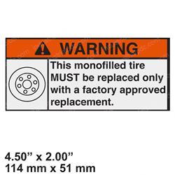 Picture of Decal - Warning Tire Replaced