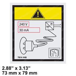 Picture of Decal - Rating 240 V 30
