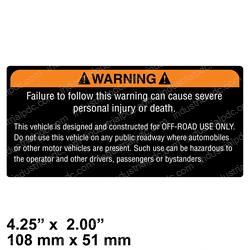 Picture of Decal - Off Road Use
