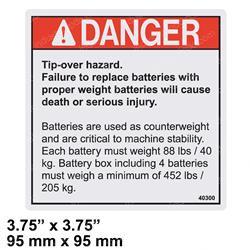 Picture of Decal Danger Tip-Over Battery