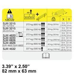 Skyjack 172468 - label, vl, pipe rack capacity