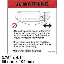 UniCarriers 97821-FB31 - decal, warning adj lpg