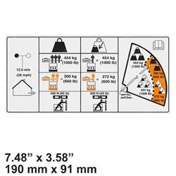 Skyjack 173604 - decal, cap dual 1000/660/600