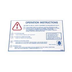 Picture of Decal - Operation Instructions