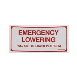 Picture of Decal - Emergency Lowering