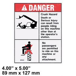 Genie 97672 - decal danger crush hazard