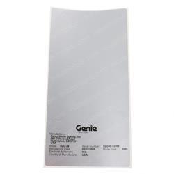 Picture of Serial # Label Mat Lift + Ss