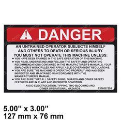 Picture of Decal - Danger Untrained Opr